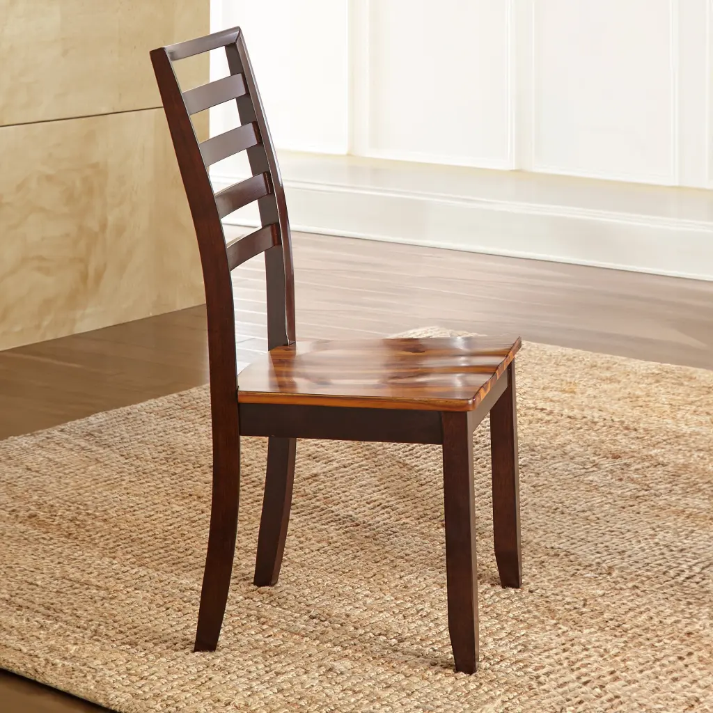 Engaging Side Chair, Cordovan Cherry Finish Ladder Back Dining Chair steve silver furniture