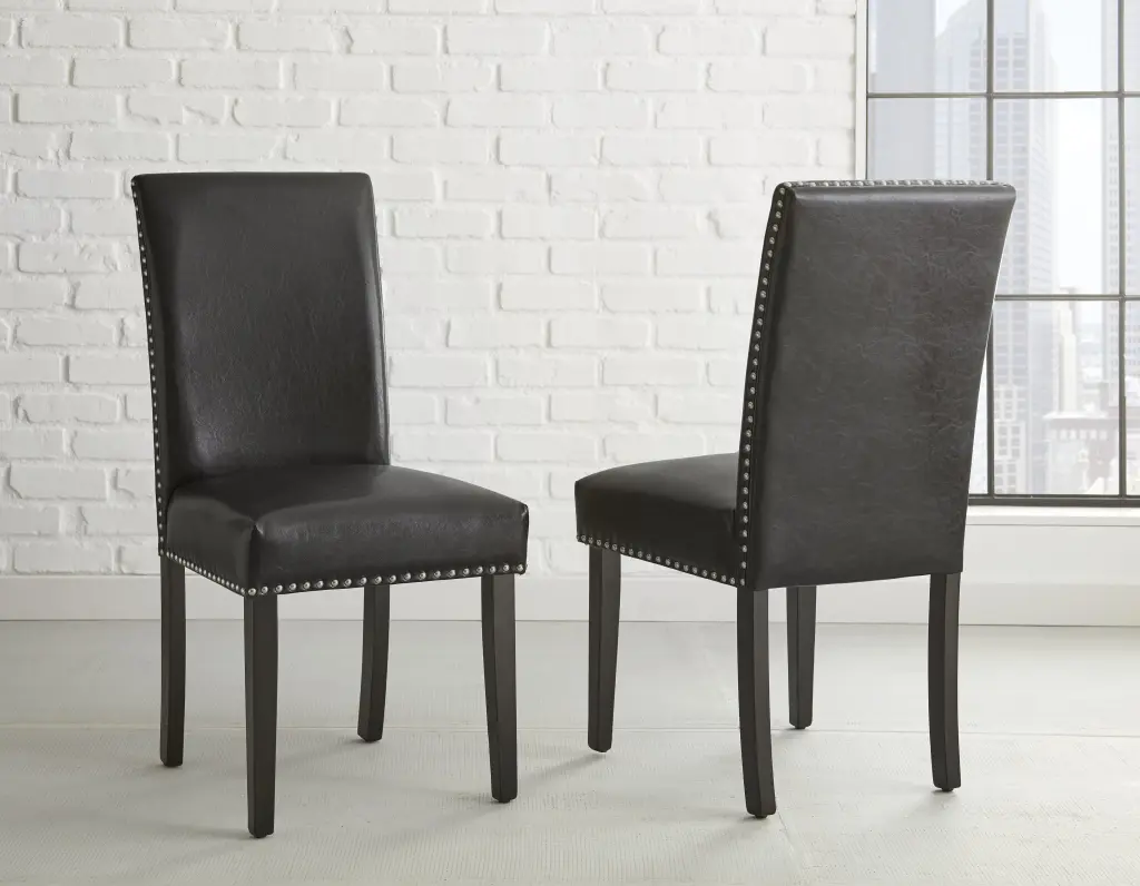 Verano Side Chair Set 2 Black Black Timber steve silver furniture