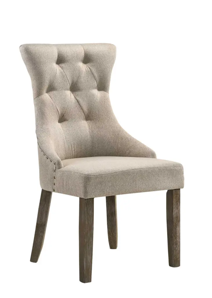 Gabrian Two Tone Beige Material & Reclaimed Gray Finish Side Chair Set urban nest