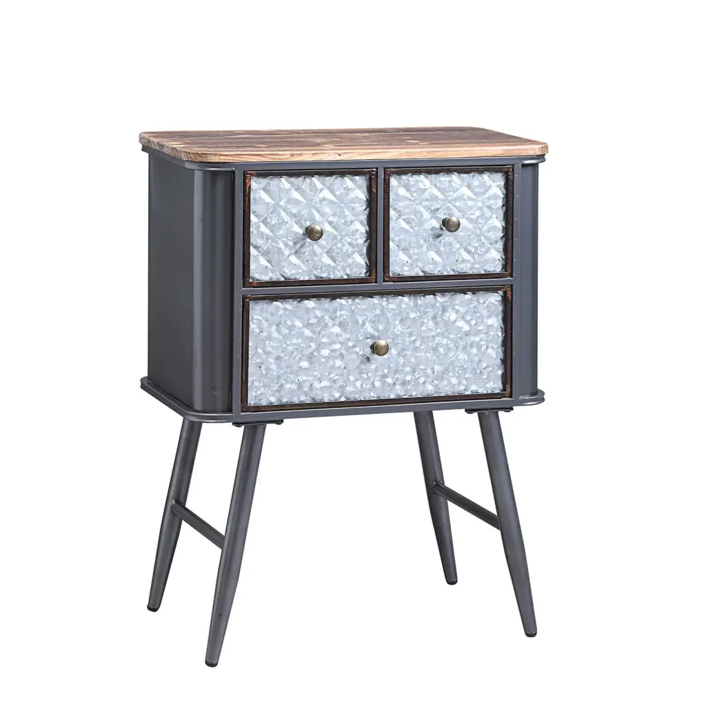 4D Concepts Forester Collection 3 Drawer Side Table Living Room Bedroom