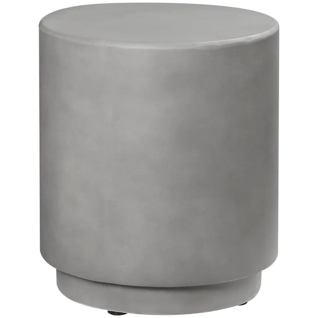 Featherweight Round Side Table Concrete Finish Nightstand Accent Table aosom business