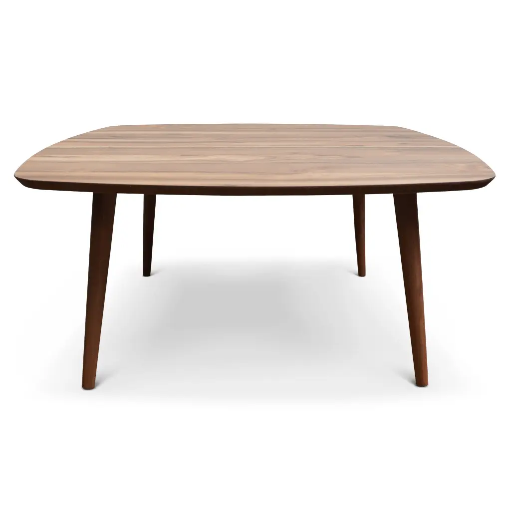 Kalen Walnut Center Table Brown Mid Century Modern Square Side Table ashcroft furniture