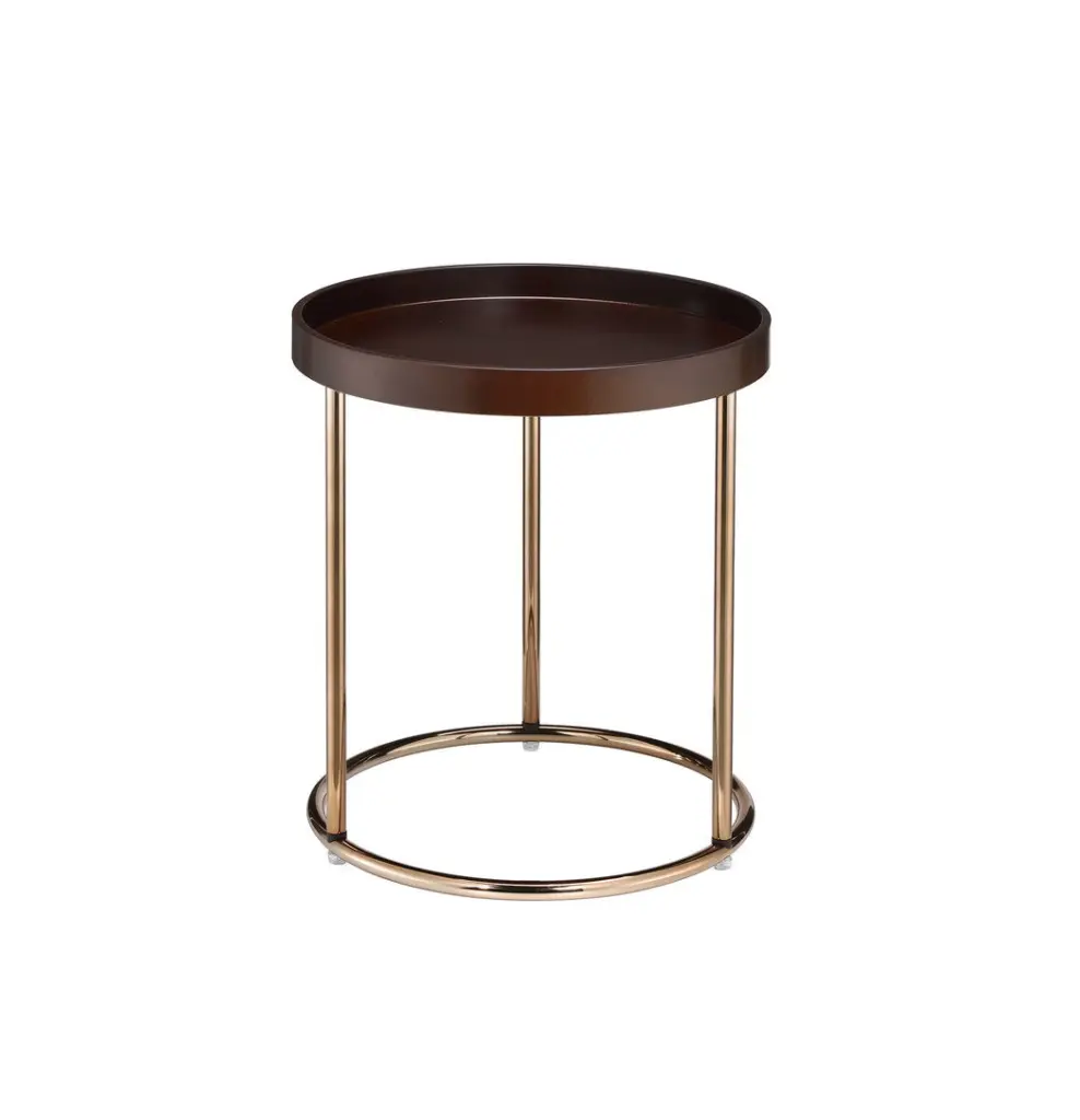 21.75 Inch Espresso Edie Mid Century Side Table Conductive Metal Legs california home