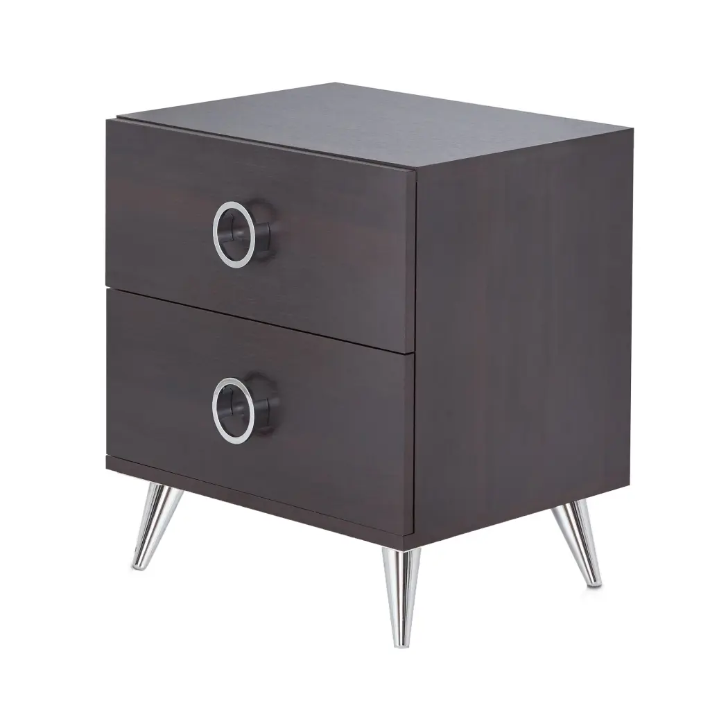 Espresso 2 Drawer Rectangular Accent Table Primary Living Space Side Table furniture max