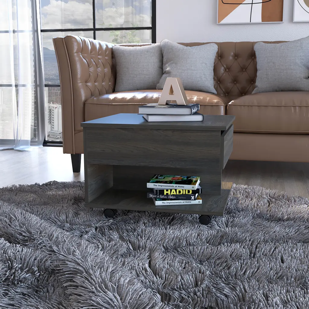 Peterson 2 Drawer 1 Shelf Side Table Carbon Espresso Particle Board furniture max