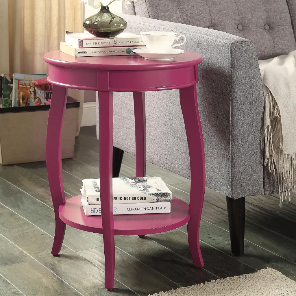 Purple Accent Table Bottom Shelf Living Room Primary Space Shelving furniture max