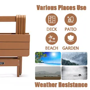 Tale Adirondack Folding Side Table Square All Weather Travel Friendly gbk