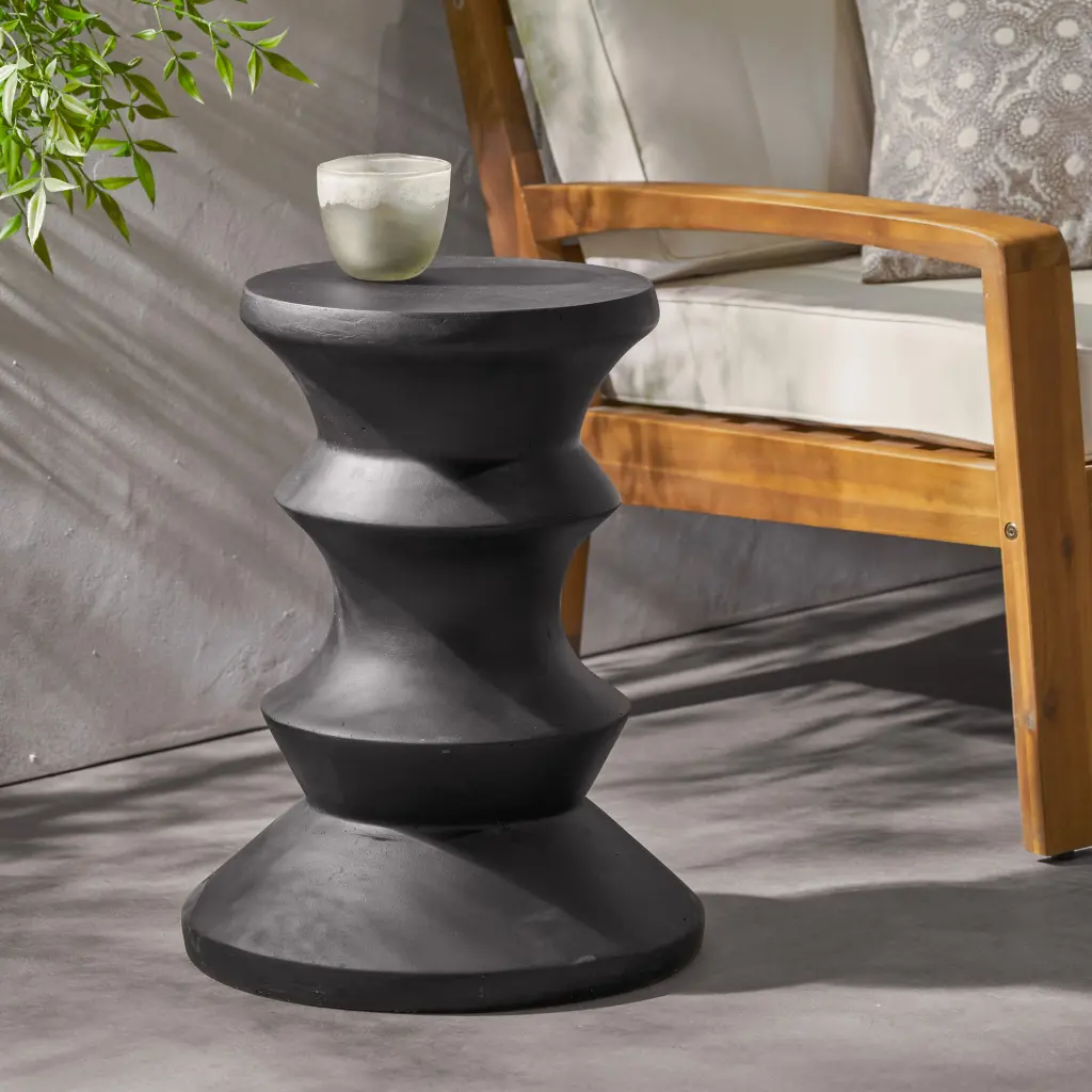 Eureka 22 Mgo Side Table Black Concrete Finish Modern Decor nh-comfortcove