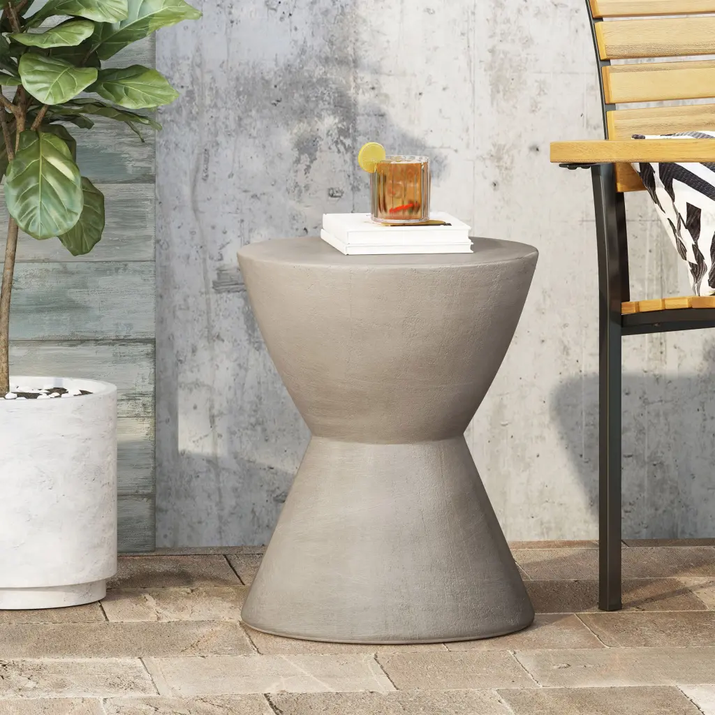 Montreal Side Table Light Grey Magnesium Oxide nh-gardenpara
