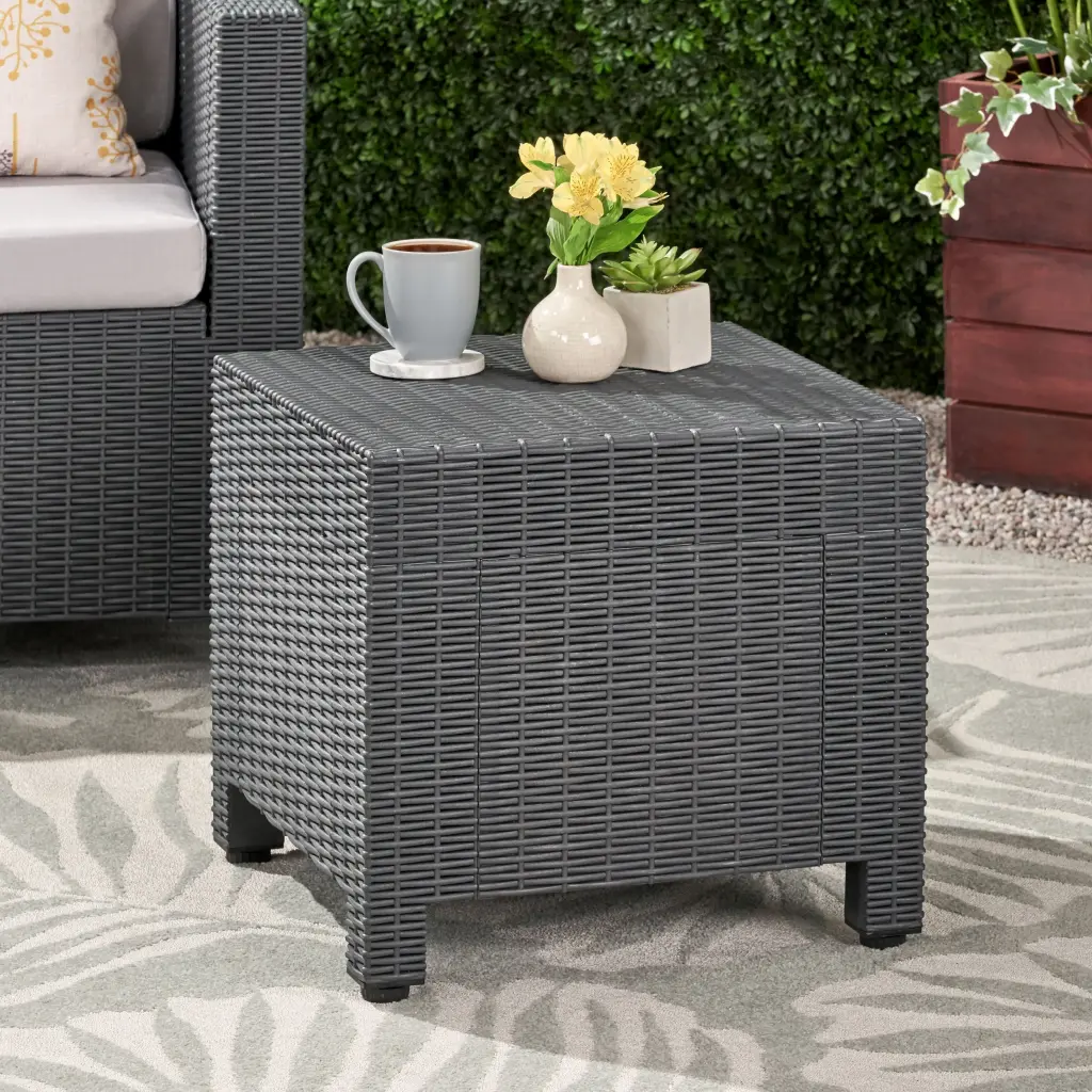 Mikael Accent Table Dark Gray Polypropylene Side Table nh-purenest