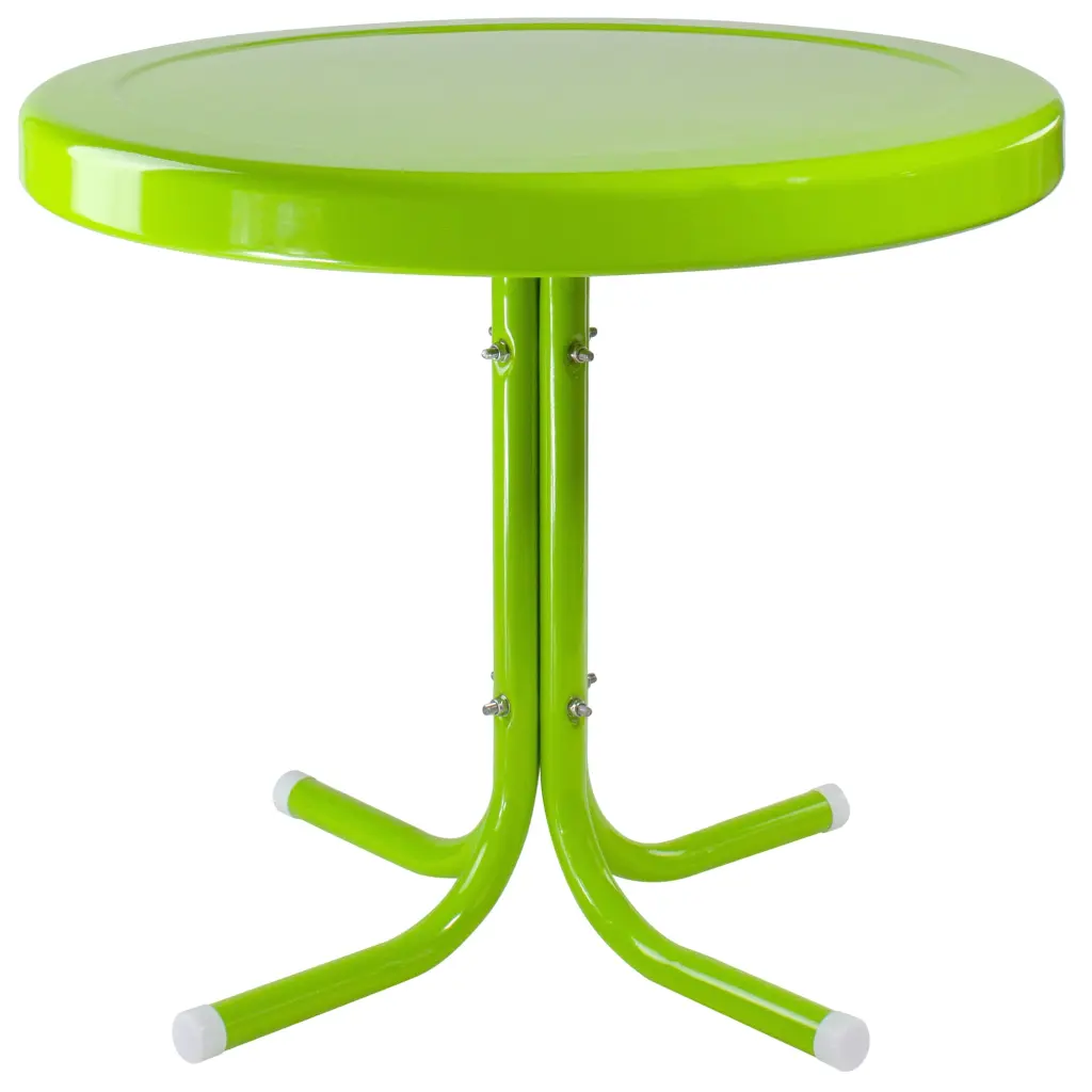 Northlight 22 Outdoor Retro Tulip Steel Side Table Lime Green