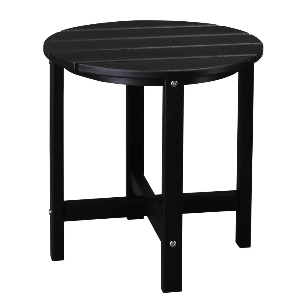 OverPatio 18 Inch All Weather HDPE Adirondack Side Table Porch Pool Living Room Backyard Black
