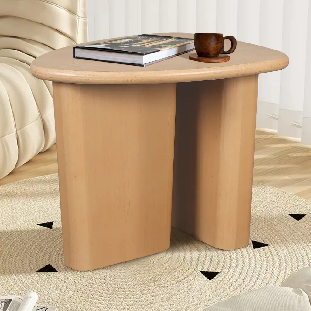 Tapered Tabletop Side Table Natural Timber Mdf Living Room Accent Table rnb