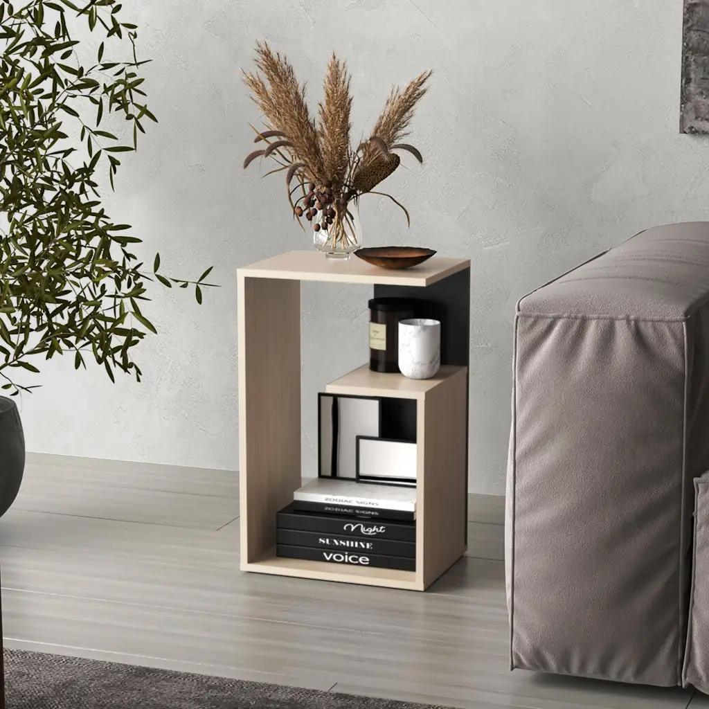 Everet 25 Inch High 3 Tier Shelf Side Table Multi Functional Desk Top rta muebles colombia
