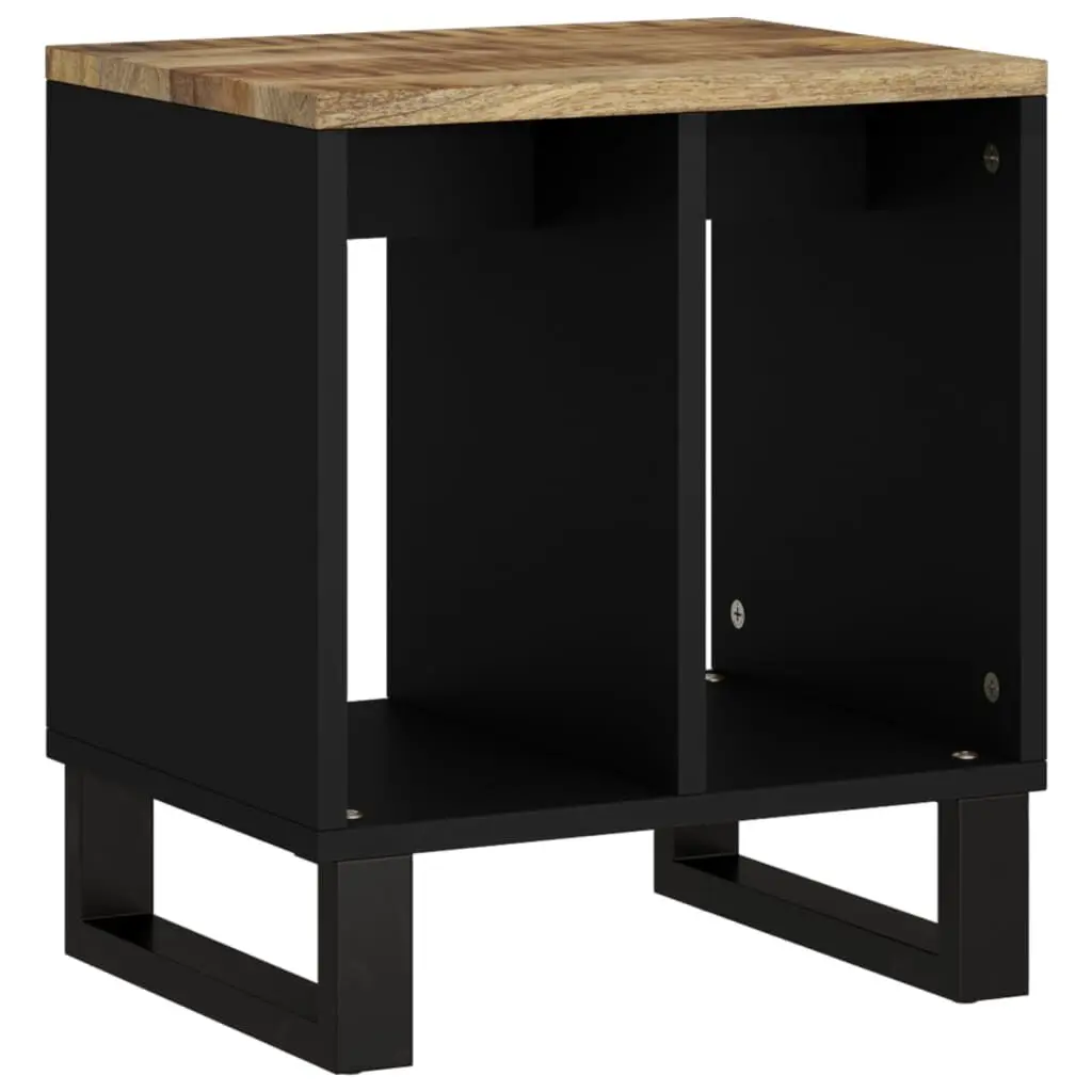 Side Table 15.7x12.2x18.1 Inches Solid Wood Mango and Engineered Wood Nightstand