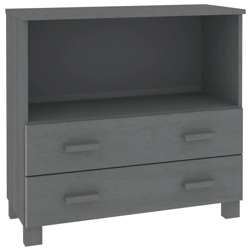 HAMAR Dark Gray Solid Wood Pine Sideboard 33.5x13.8x31.5 Inches