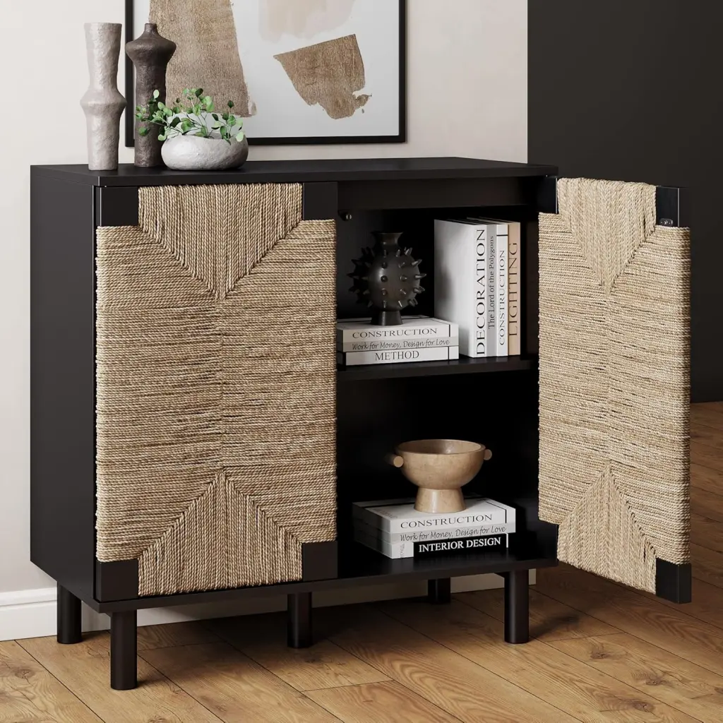 Boho Modern Free Standing Buffet Sideboard Hallway or Entryway qhome