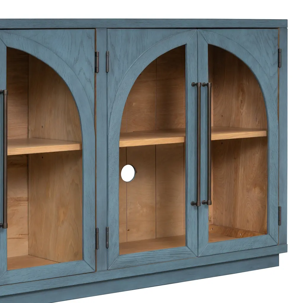 4-Door Large Storage Retro Sideboard Metal Handles rnb