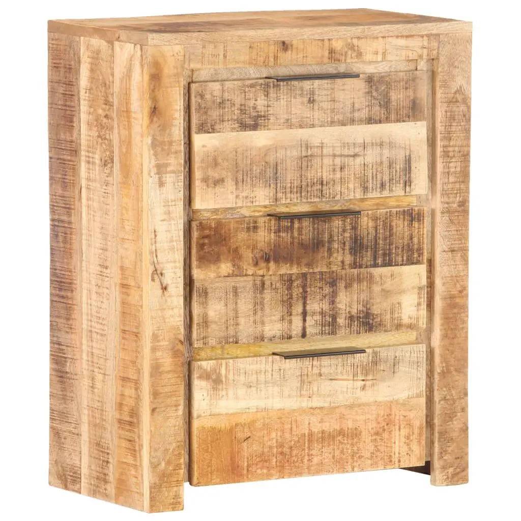 Rough Mango Wood Sideboard 23.2x13x29.5 Inch Rustic Storage Cabinet