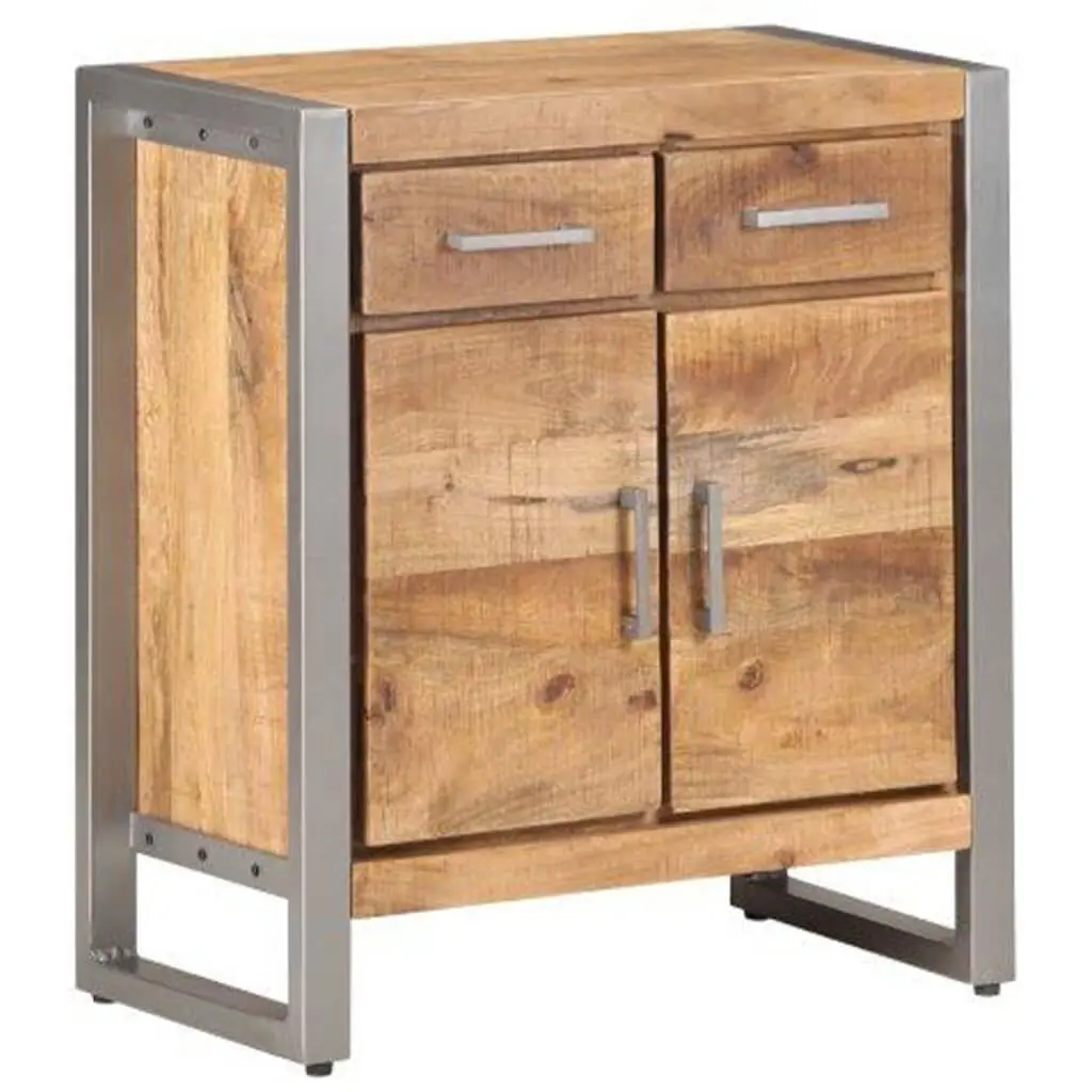 Sideboard 23.6x13.8x28.3 Inches Rough Mango Wood Entryway Storage Cabinet