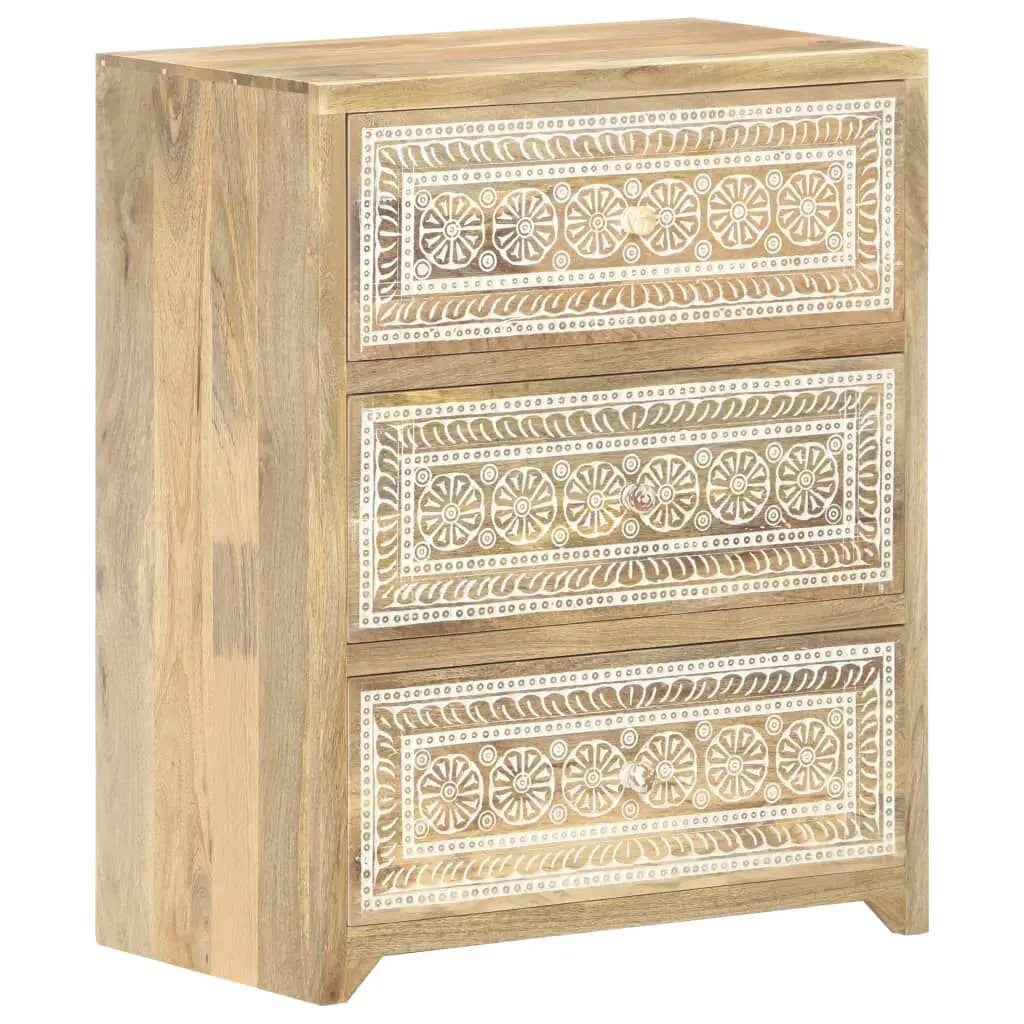 Sideboard Solid Mango Wood 24 Inch Wide Modern Storage Cabinet