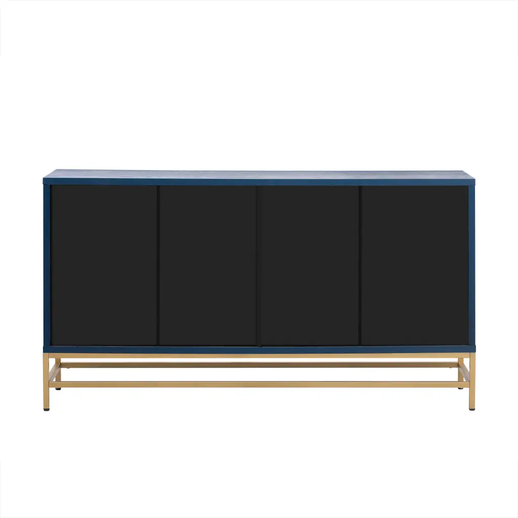 Retro Style Sideboard Customizable Shelves Rectangular Metal Handles trexm