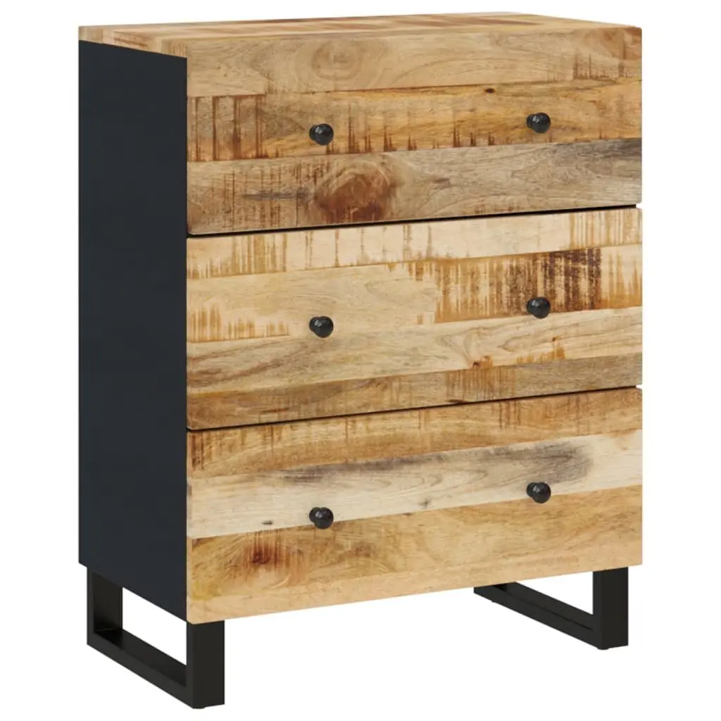 23.6 Inch Solid Wood Mango Sideboard 2 Doors and 3 Drawers