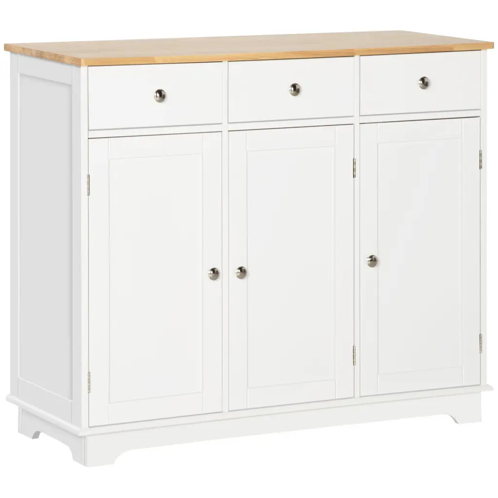 Homcom Sideboard Solid Wood Countertop, Modern Kitchen Storage Cabinet aosom business