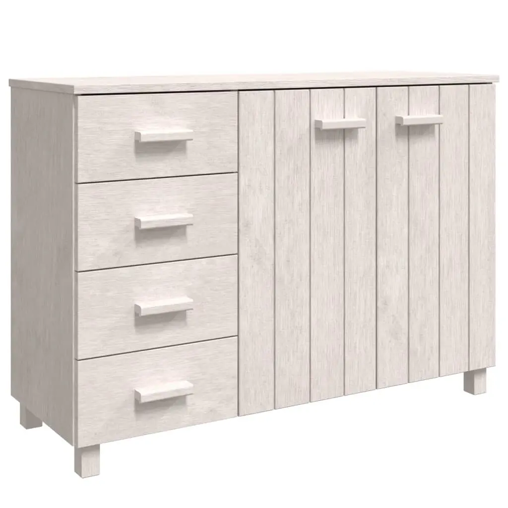 HAMAR 44.5 Inch White Solid Wood Pine Sideboard Adjustable Shelves