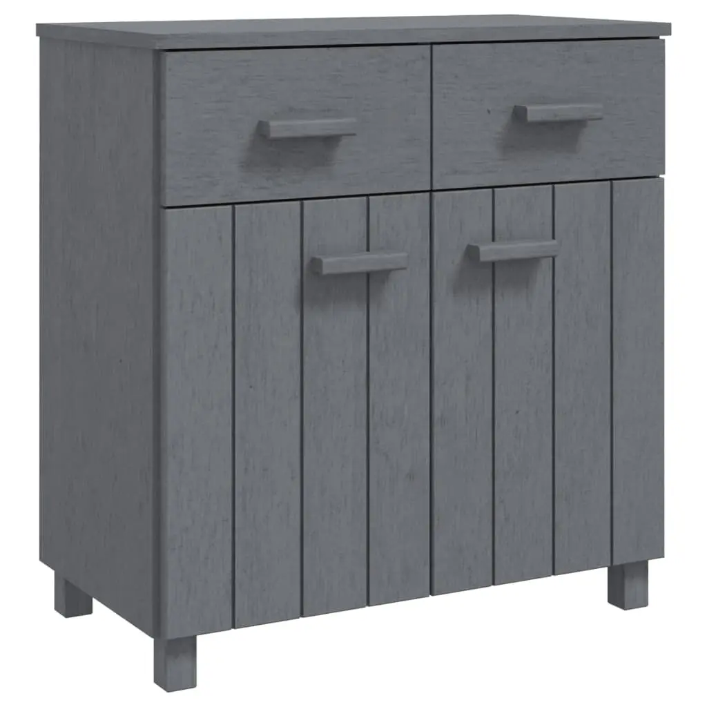 HAMAR Dark Gray Sideboard 31.1x15.7x31.5 Inches Solid Pine Wood Storage Cabinet