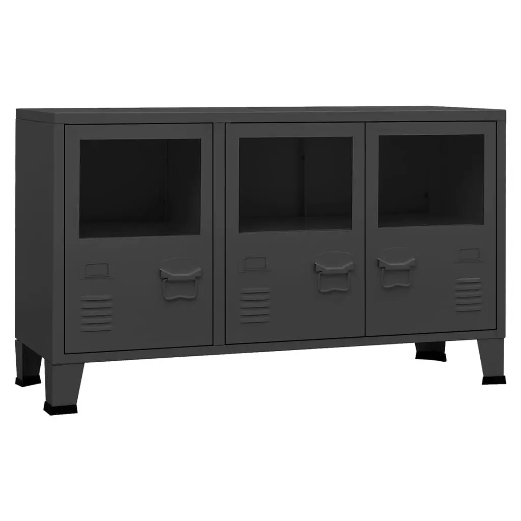 Industrial Anthracite Sideboard Metal and Glass - 41.3 Inch
