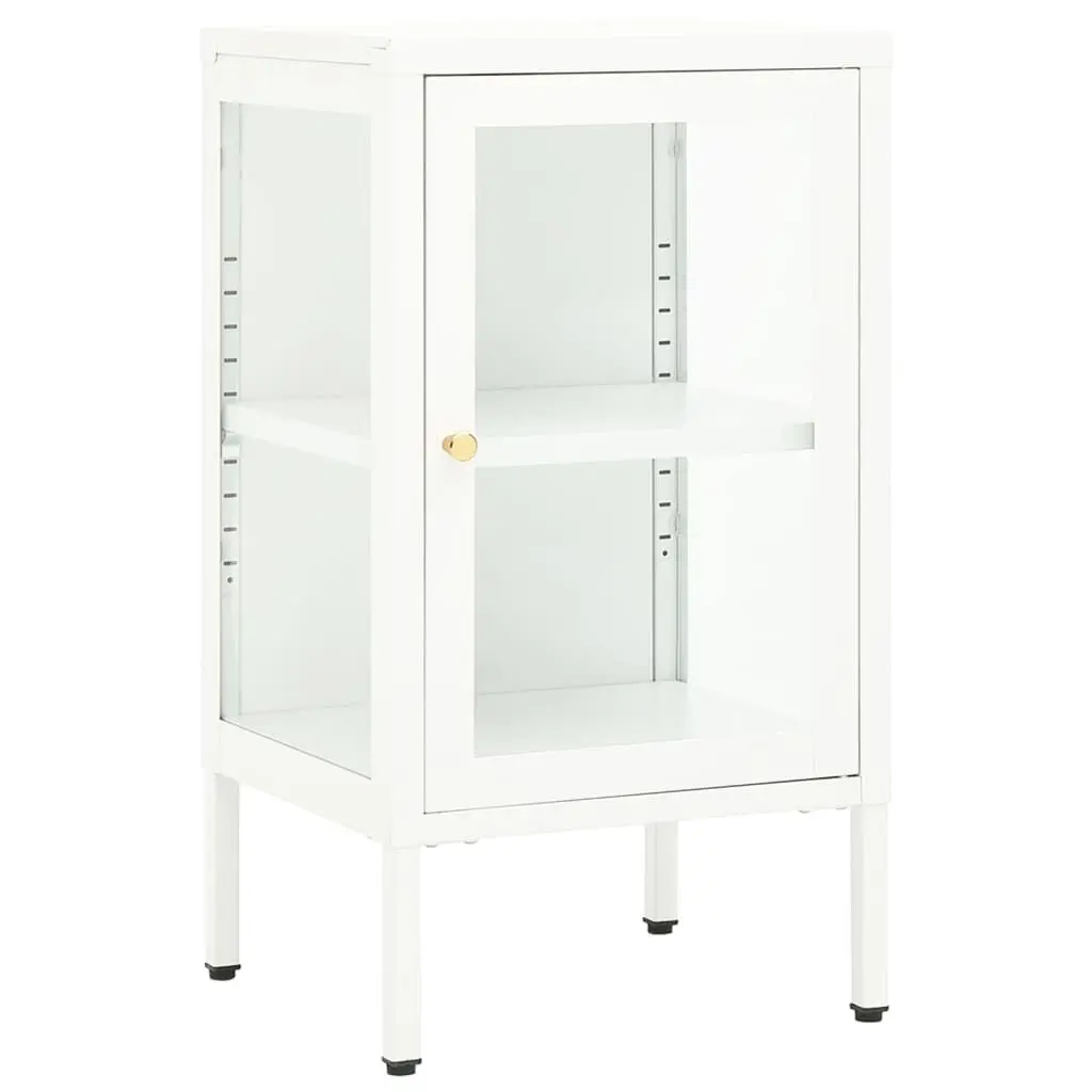 Metal and Glass Sideboard 15x13.8x27.6 Inches Contemporary Storage Cabinet
