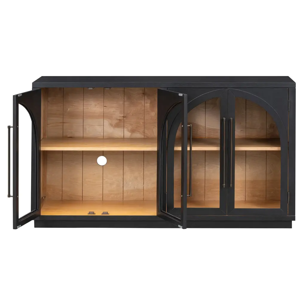 4 Door Large Storage Retro Sideboard Metal Handles Customizable rnb
