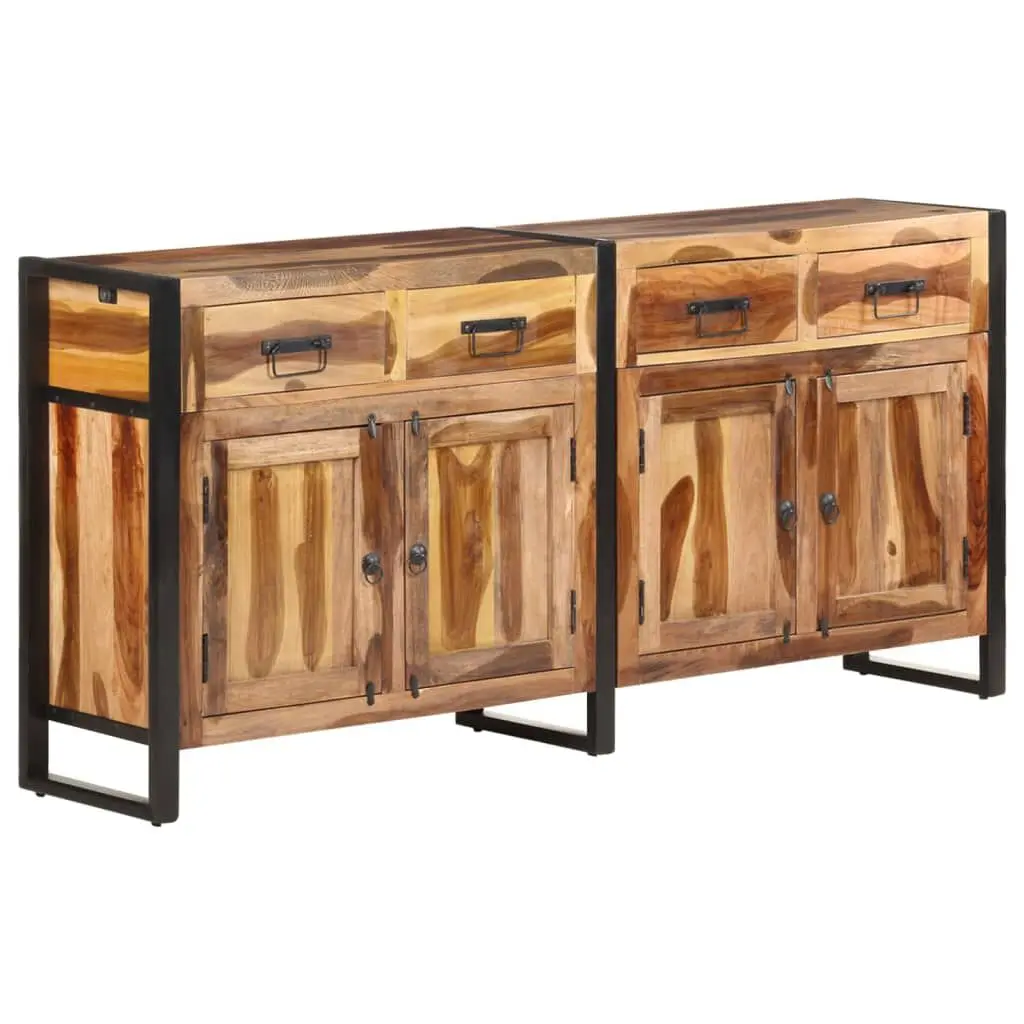 Solid Acacia Wood Sideboard Honey Finish 67.7 Inches Wide