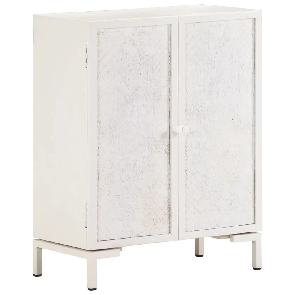 Solid Mango Wood Sideboard 23.6x11.8x29.9 Inches Rustic Storage Cabinet