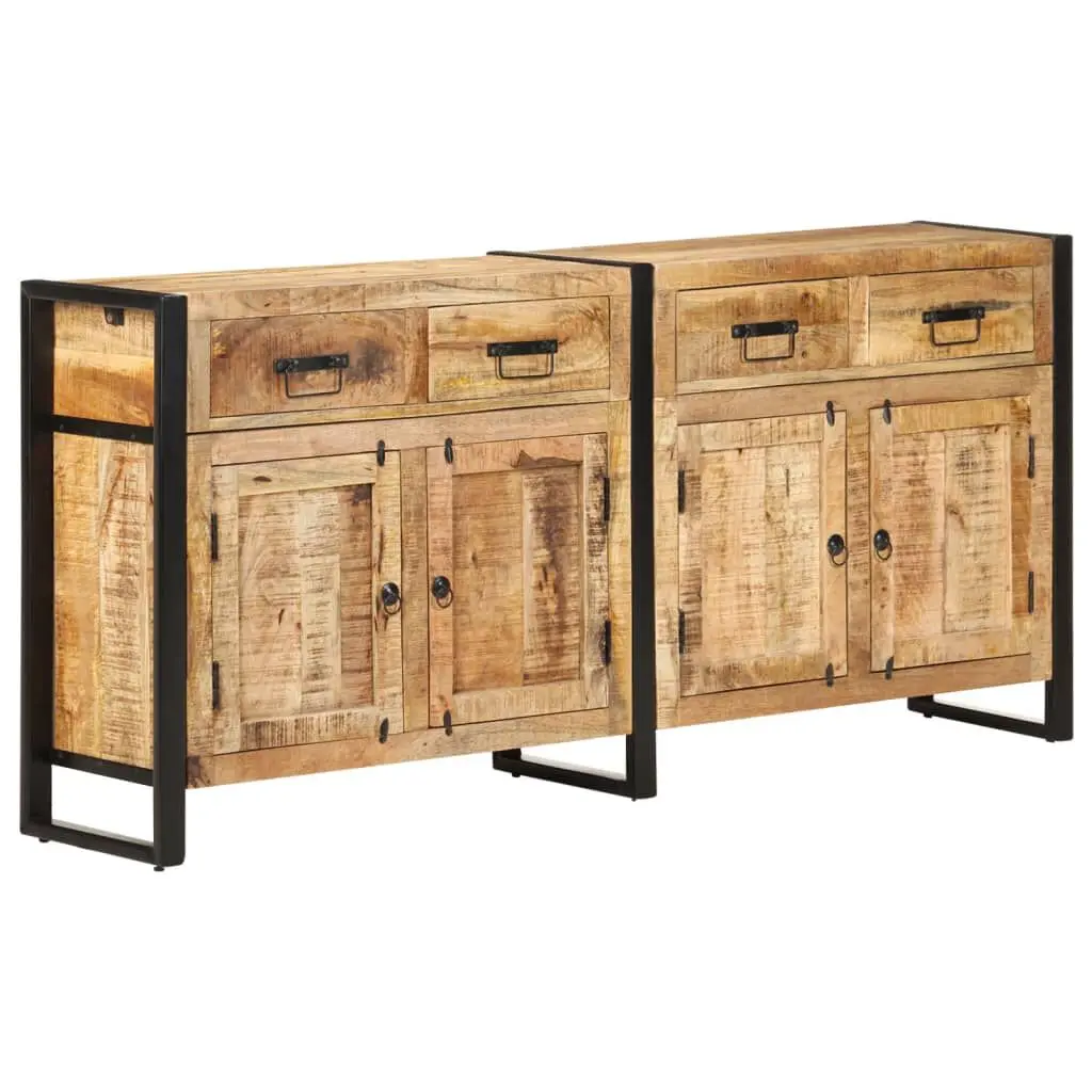 Solid Mango Wood Sideboard 67.7 Inches Wide Modern Storage Cabinet