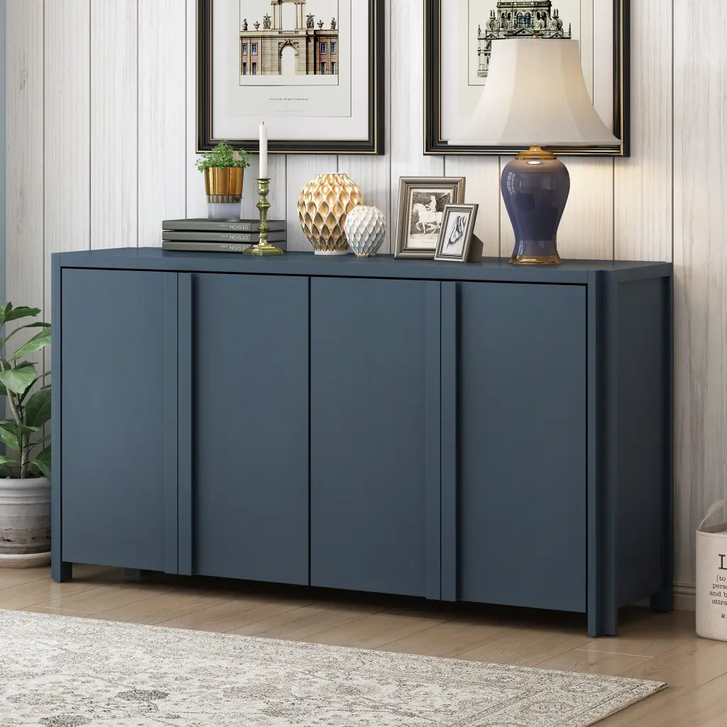 Designed Storage Cabinet Sideboard 4 Doors and Adjustable Shelves Living Room u_style