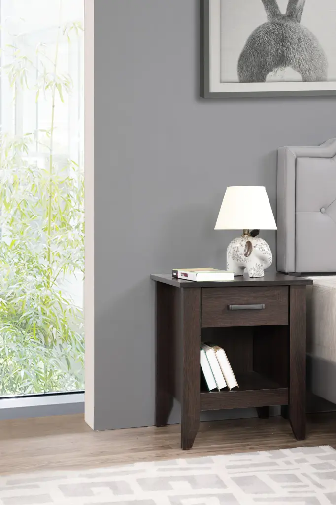 Lennox G055 Nightstand Wenge Brown Finish Particle Board glory furniture