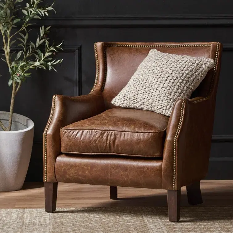 Single Sofa Brown Material nh-purenest