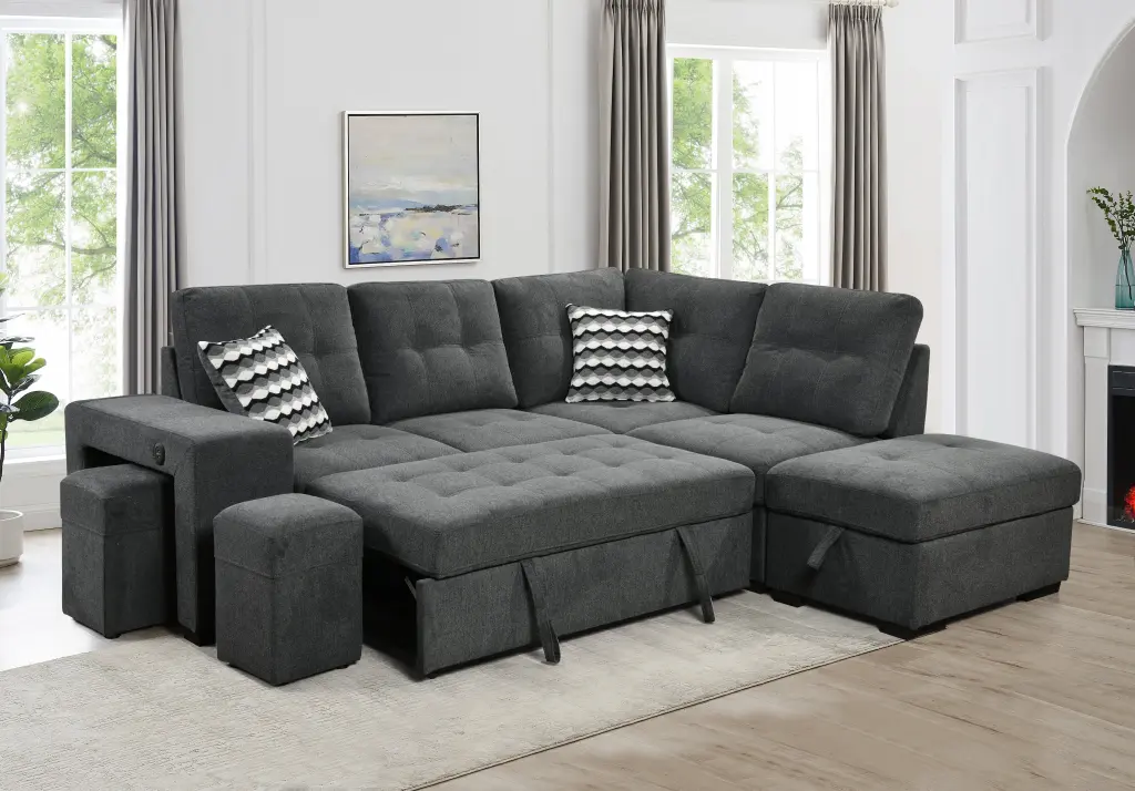 Sectional Pull Out Sofa Bed 101 Reversible L Influenced Corner Sleeper Upholstered happy home