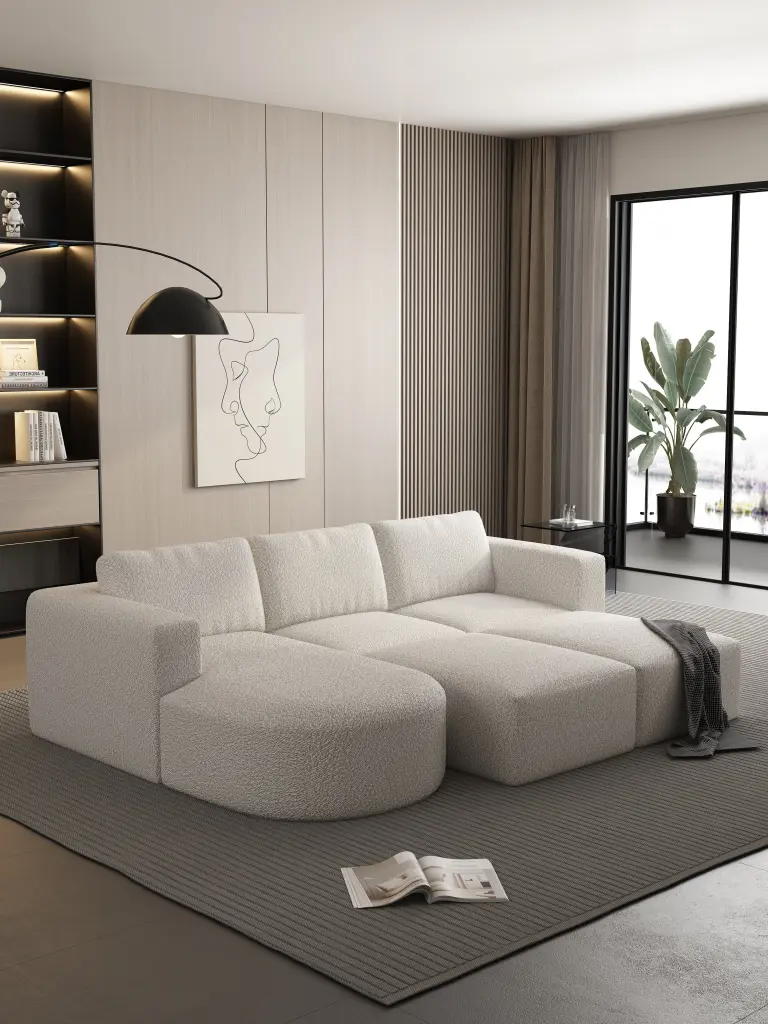 104.32 X 70.86 Inch Modular Sectional Sofa Sleeper Couch Storage rnb