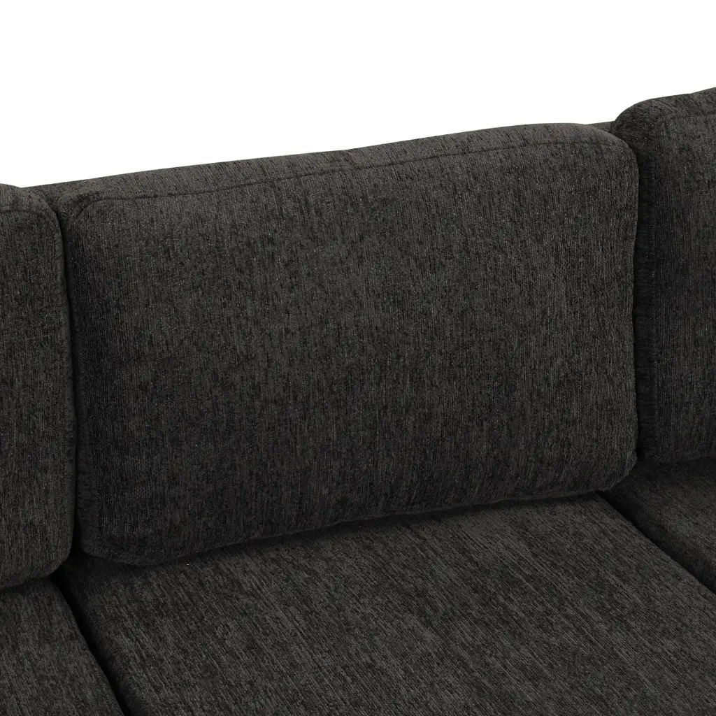 108.6 U Shaped Sectional Sofa Pull Out Sofa Bed Two USB Ports - Modern Multi Functional Furniture rnb