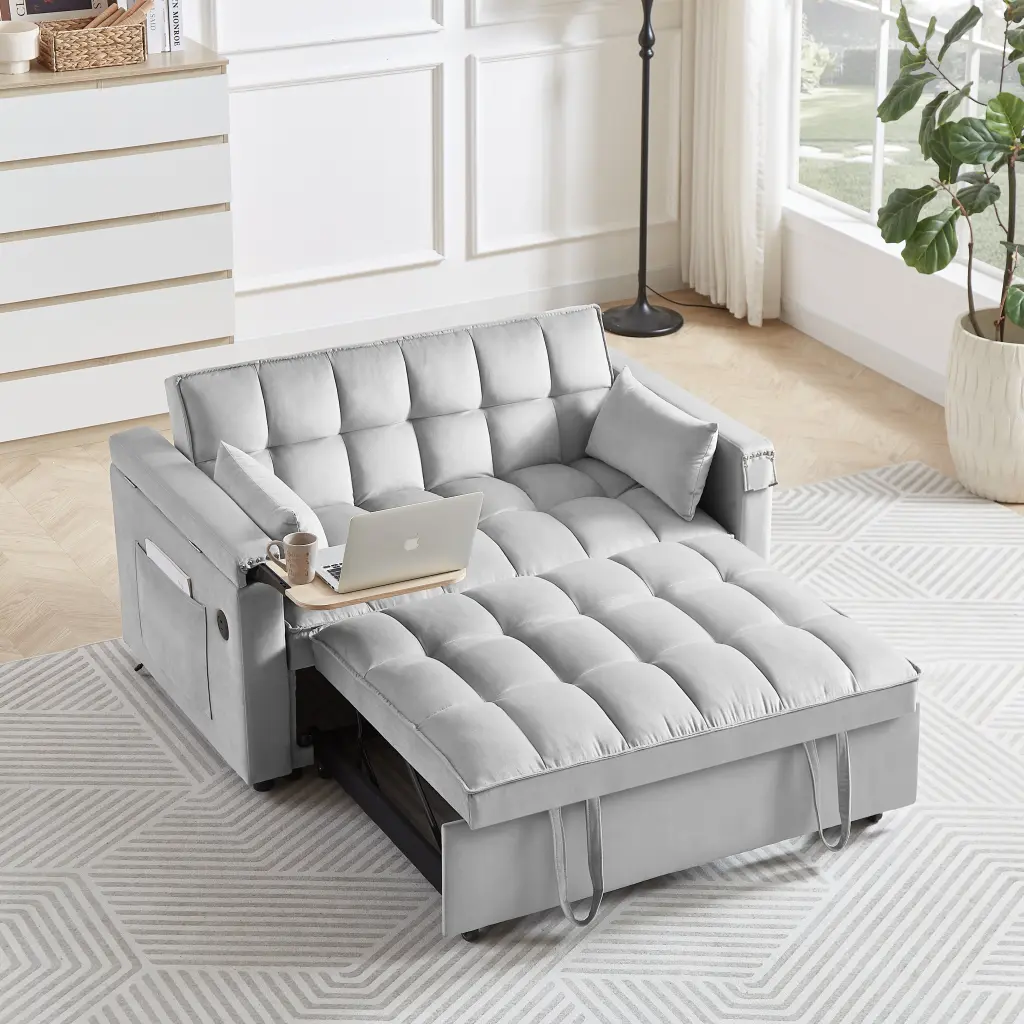 3 1 Convertible Sofa Bed Multi Practical Velvet Sleeper Couch Pull Out alex furniture