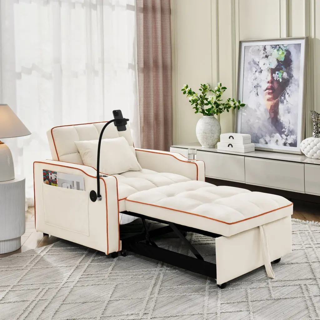 Convertible Sleeper Chair Sofa Bed Customizable Pull Out Sleeper Chair Small Spaces angela