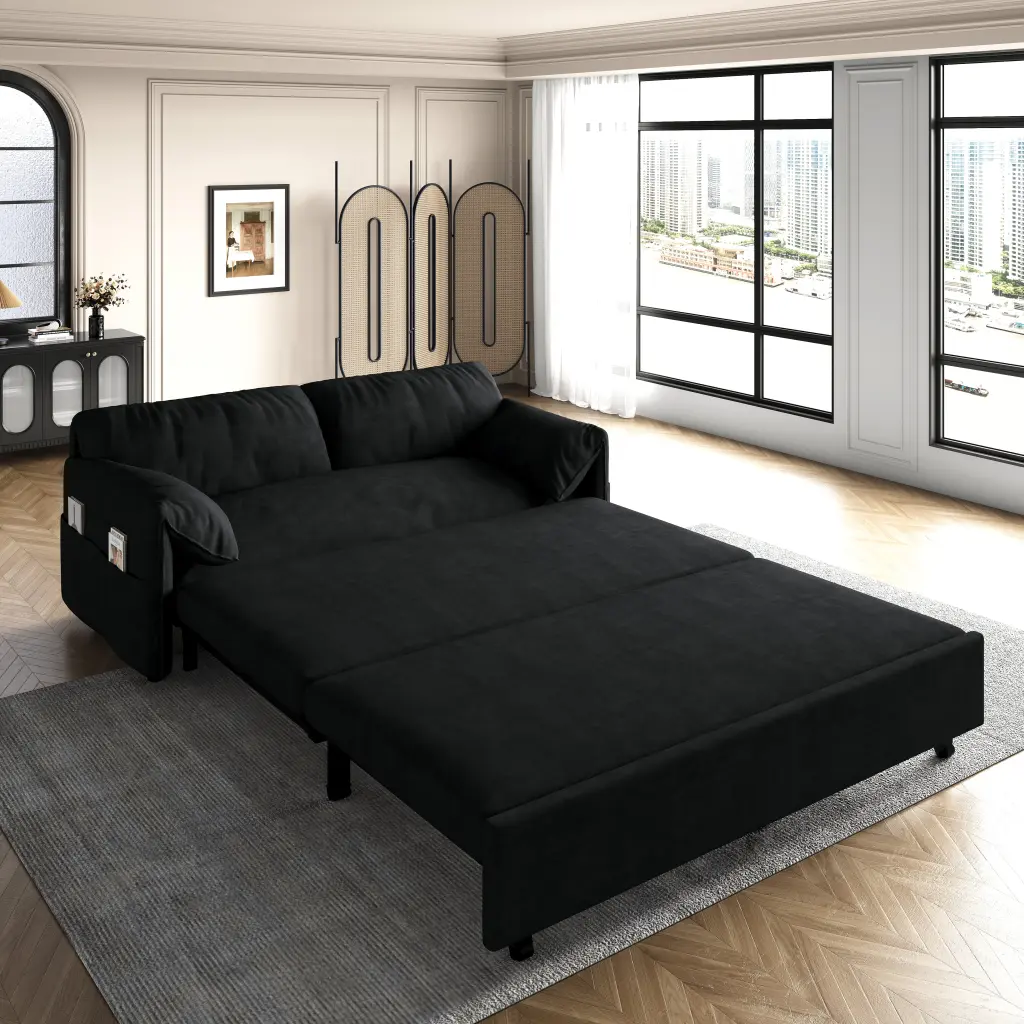 63.8 Inch Queen Pull Out Sofa Bed 3 1 Convertible Sleeper Sofa Storage bobby furniture