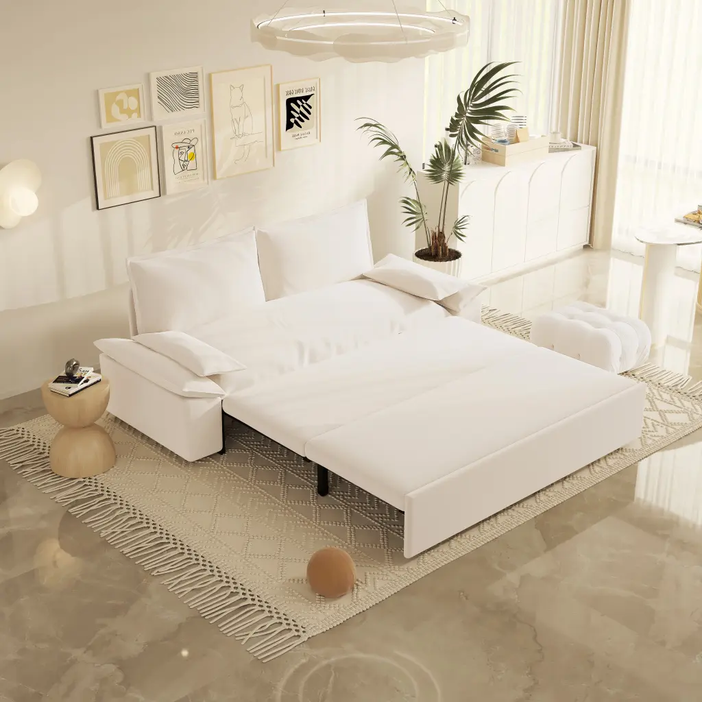 70.1 Inch Queen Pull Out Sofa Bed 3 1 Convertible Sleeper Sofa 2 Pillows bobby furniture