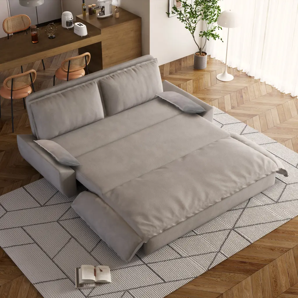 70.1 Inch Queen Pull Out Sofa Bed 3 1 Convertible Sleeper Sofa 2 Pillows bobby furniture