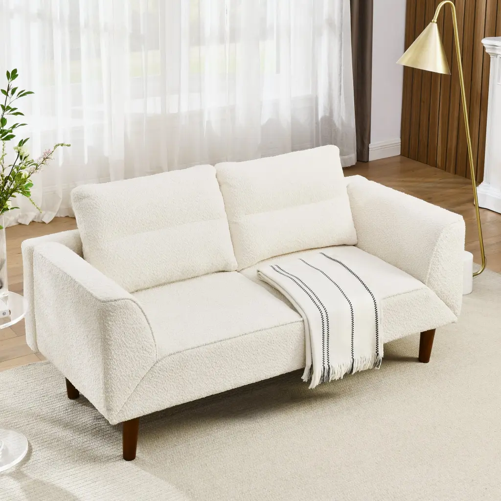 Convertible Futon Sofa Bed Adjustable Loveseat Sleeper chuangyuan smart home