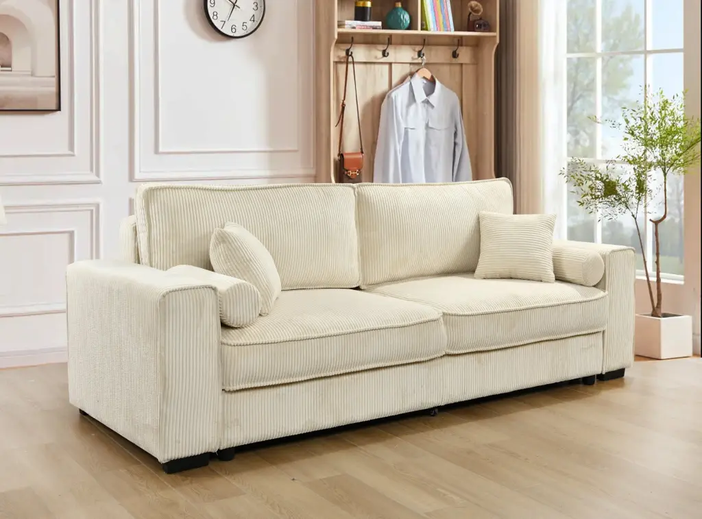 91 Inch Large Sofa Bed Storage, Modern 3 Seater Couch Home Decor happy home