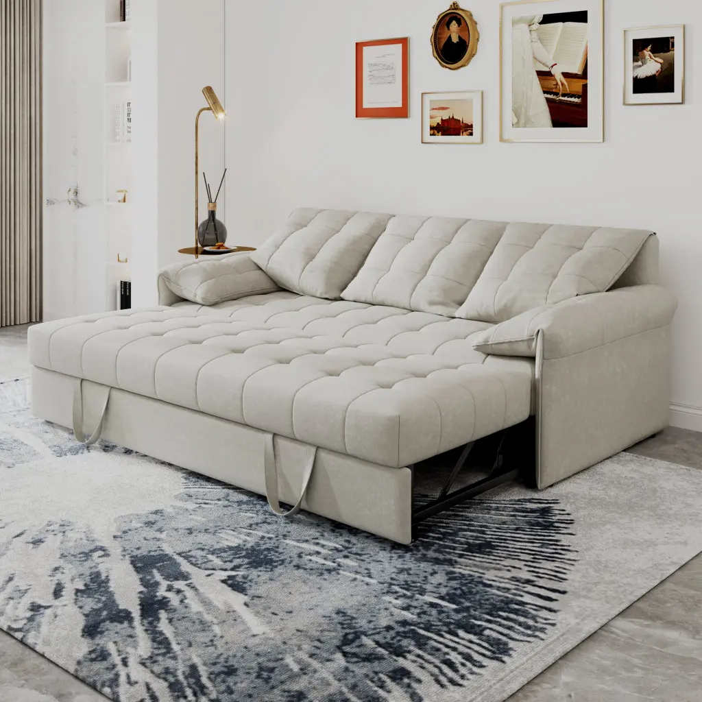 91 Inch Convertible Sofa Couch Pull Out Sleeper Sofa Bed huazhao furniture